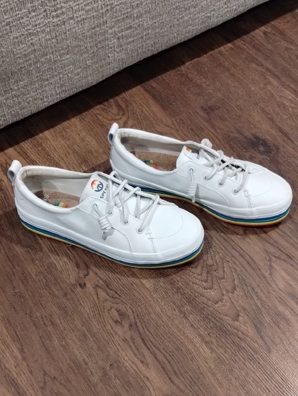 Sperry Pride Boat Shoes with Rainbow-Striped Sole. (26) - Picture 1 of 6